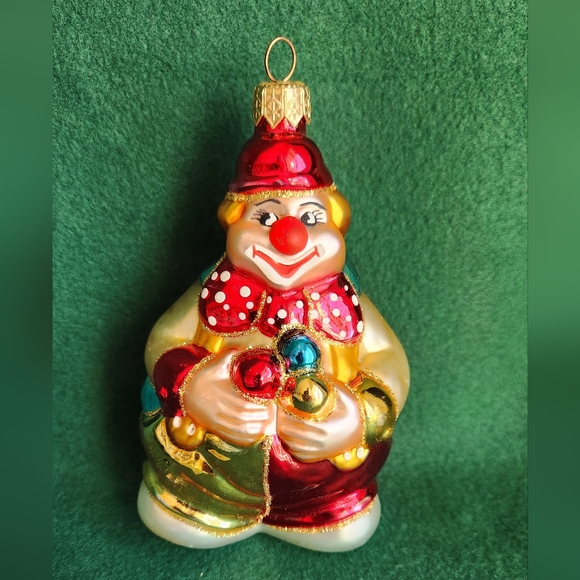 Vintage Glass Clown Ornament Christmas Decor - Picture 1 of 7